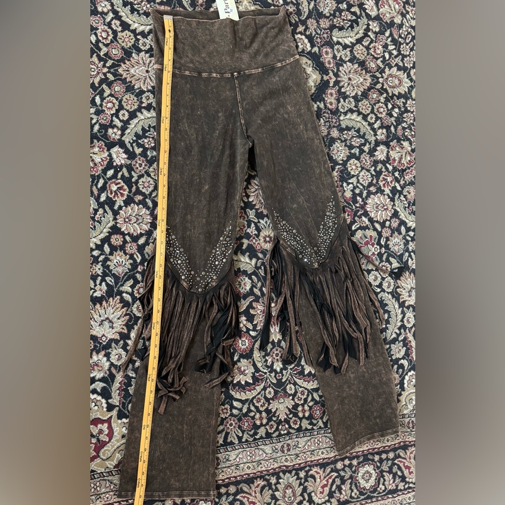 Fringe Flare Leg Pant Size M NWT  WESTERN BOHO - Picture 8 of 9